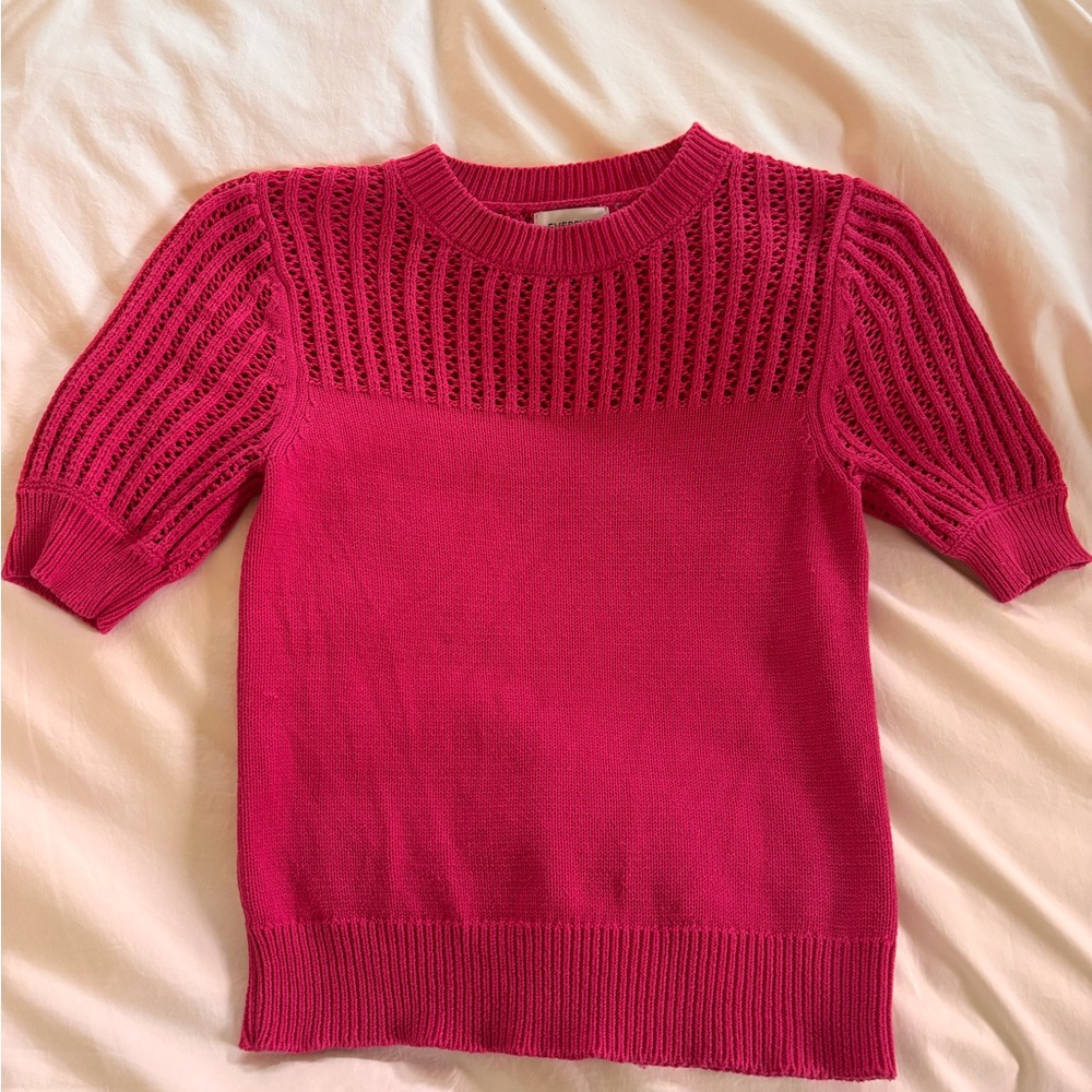 Evereve bright Pink Short-Sleeve Crewneck Sweater